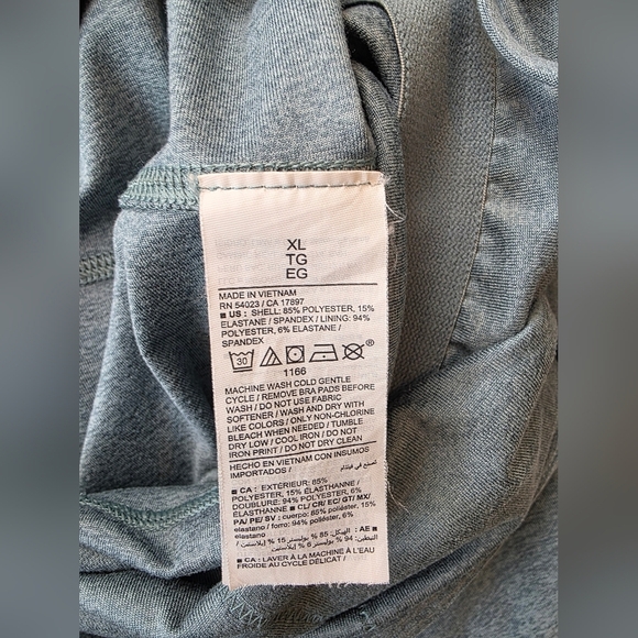 Old Navy Active Women's Size XL Cloud+ Racerback Bodysuit 6" Inseam Blue Green - Picture 9 of 11